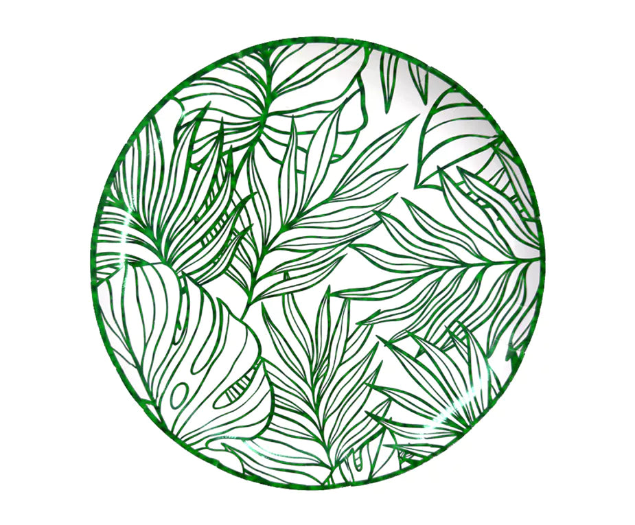 Sukkot Foiled Round Leaf Plates 10PK