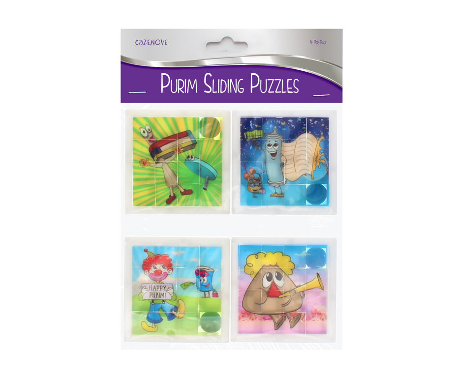 Purim Sliding Puzzles - 4 PK