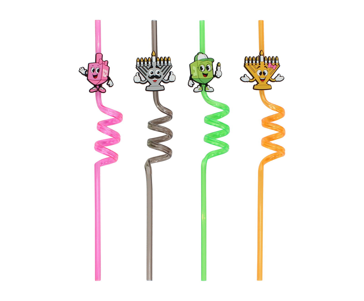 Menorah & Dreidel Character Straws