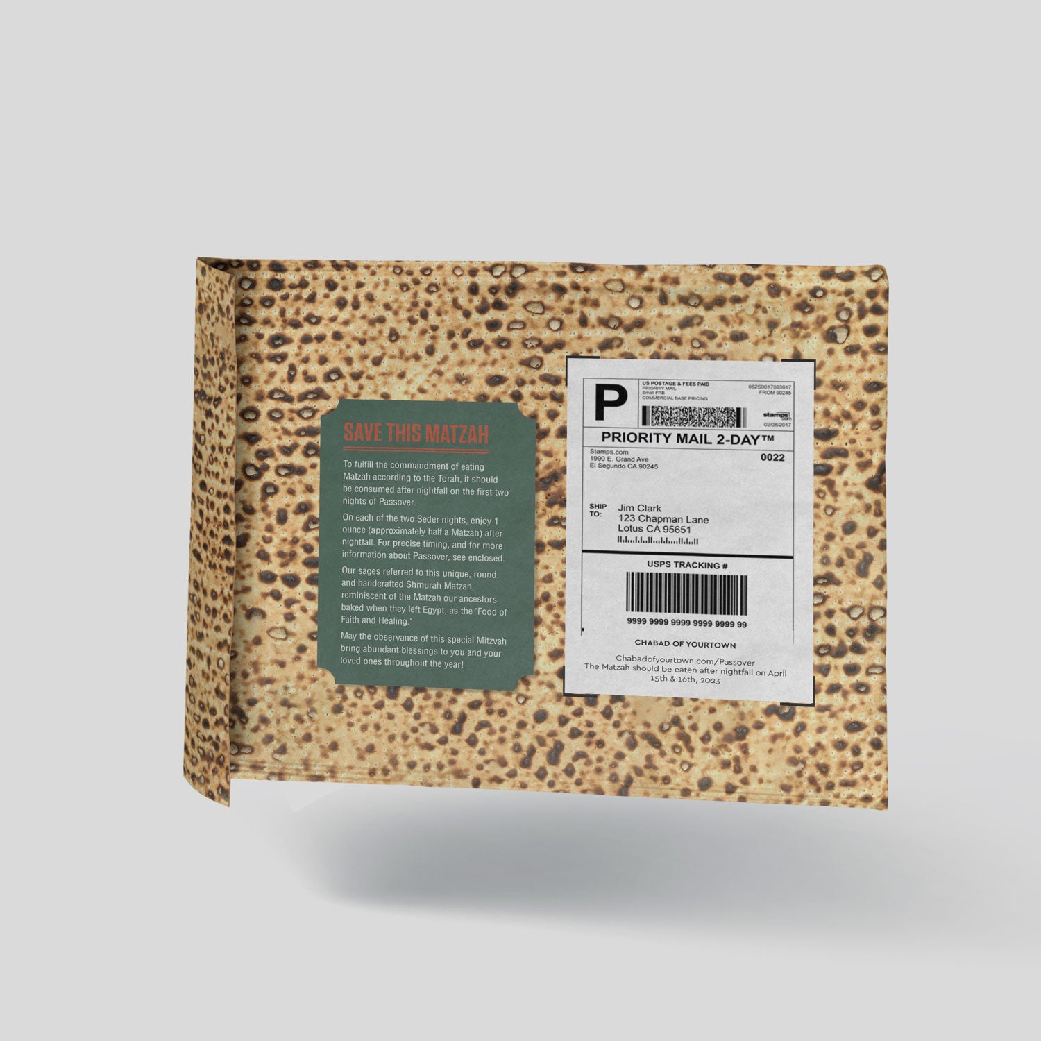 Personalized Matzah Mailing