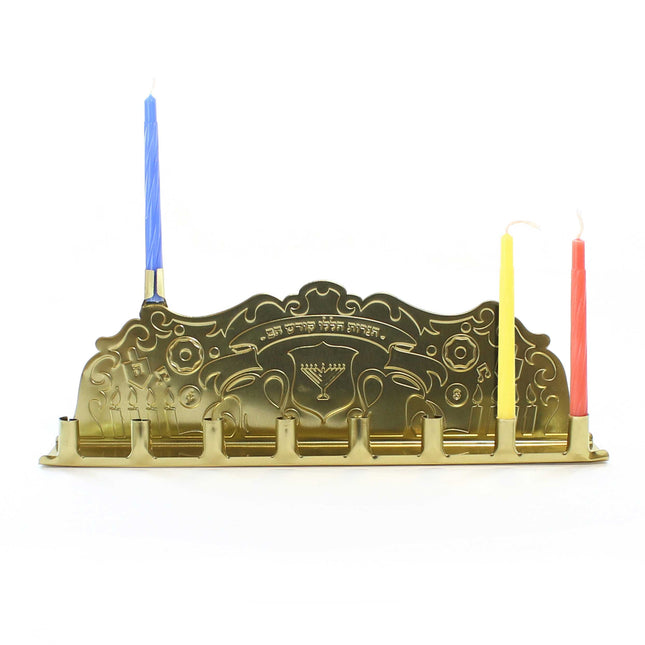 Tin Menorah 24PK Gold/Silver