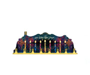 Navy Blue Decorative Tin Menorah 24 Pack