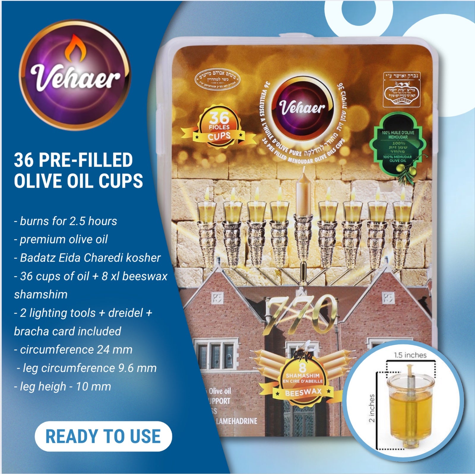 Vehaer 36 Oil Cup Set With Shamoshim