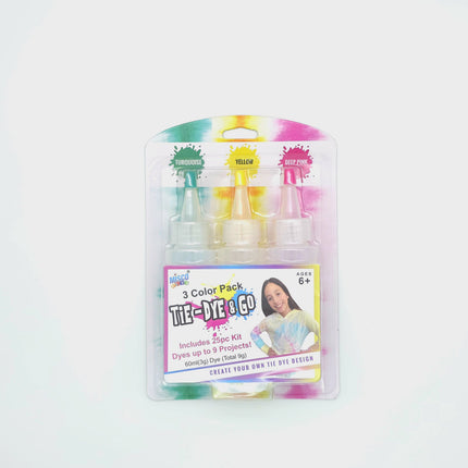 3 Color Pack Tie-dye & Go included 25pc dry up to 9 projects