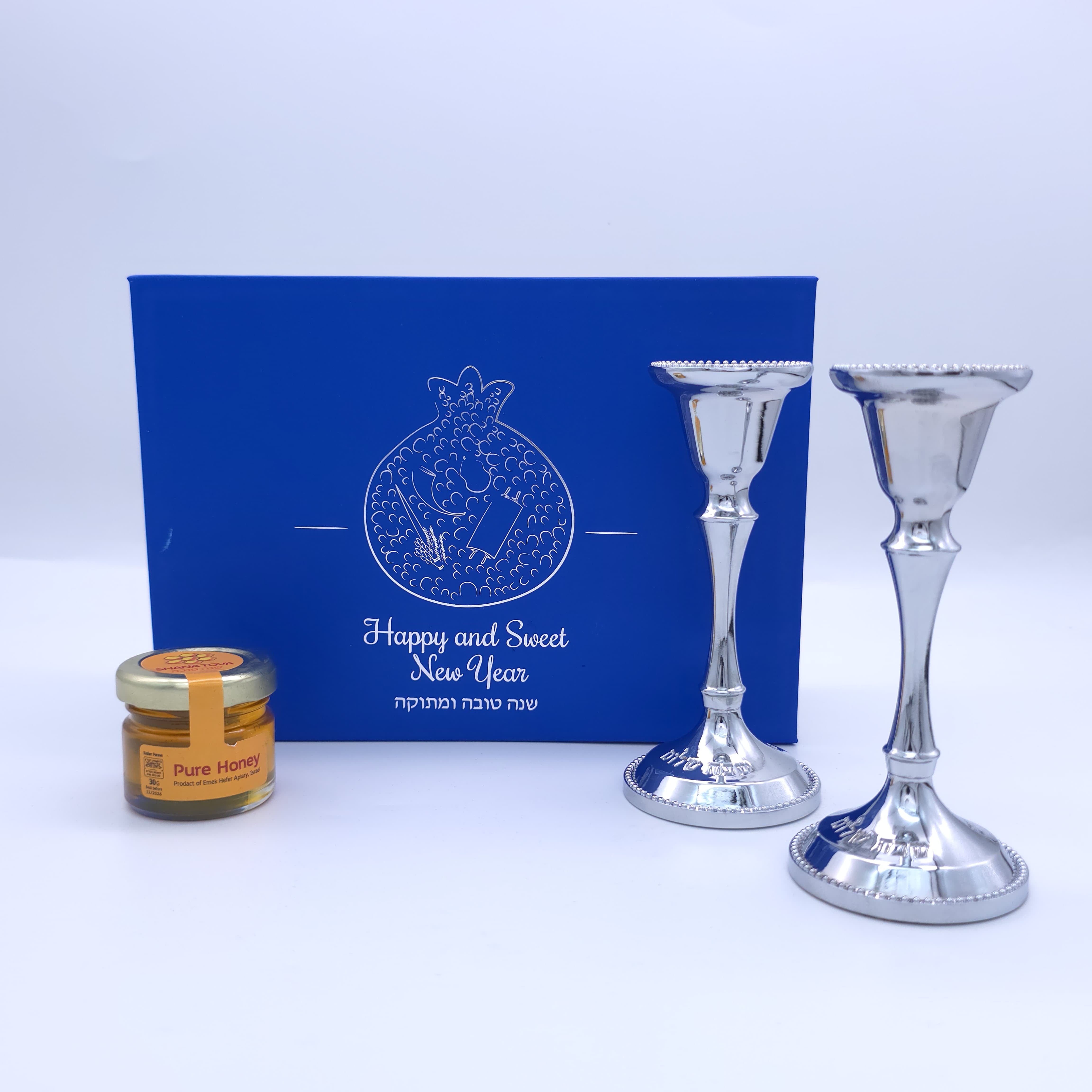 Rosh hashana Candlesticks & Honey Gift box