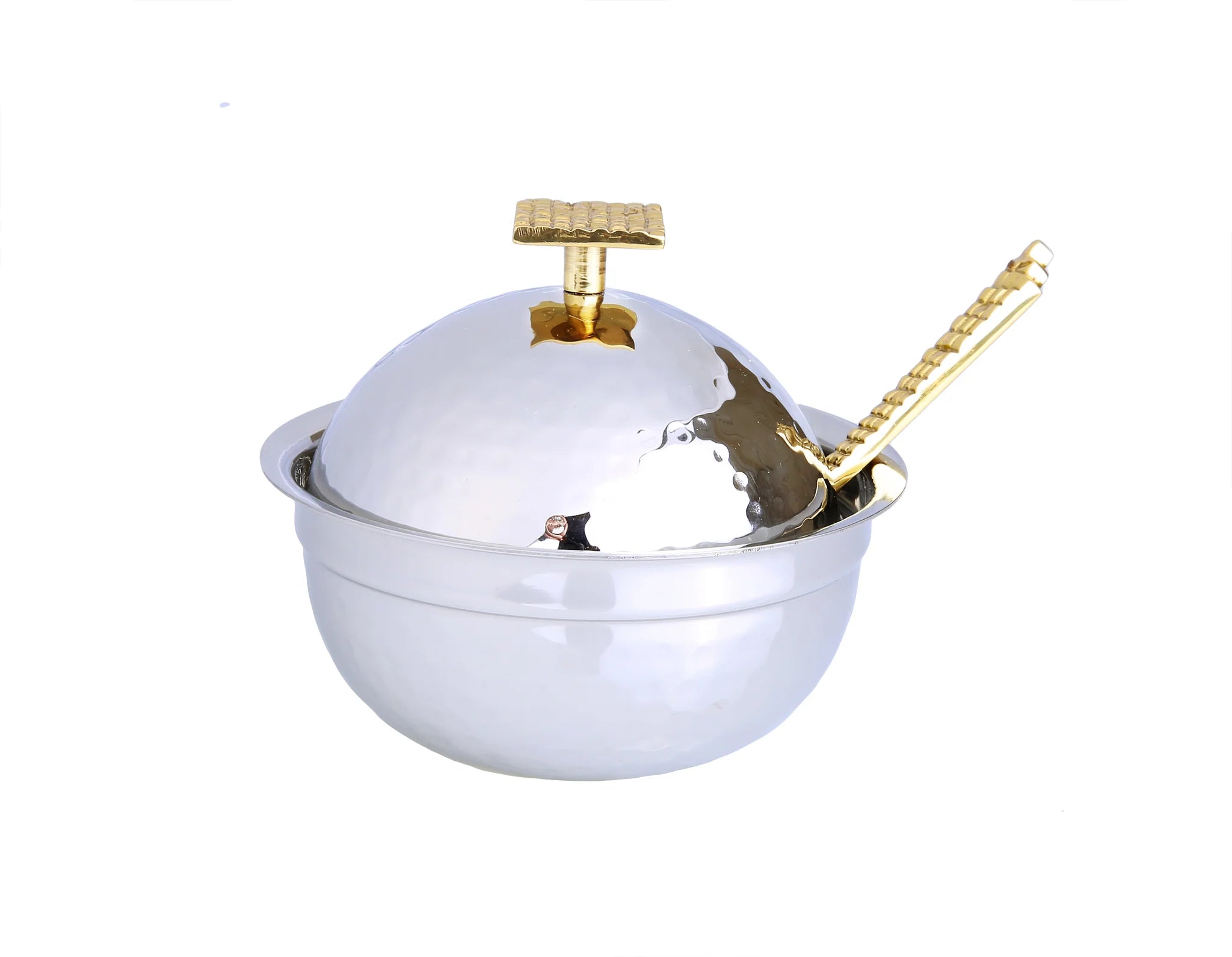 Stainless Steel Honey Dish With Mosaic Handle