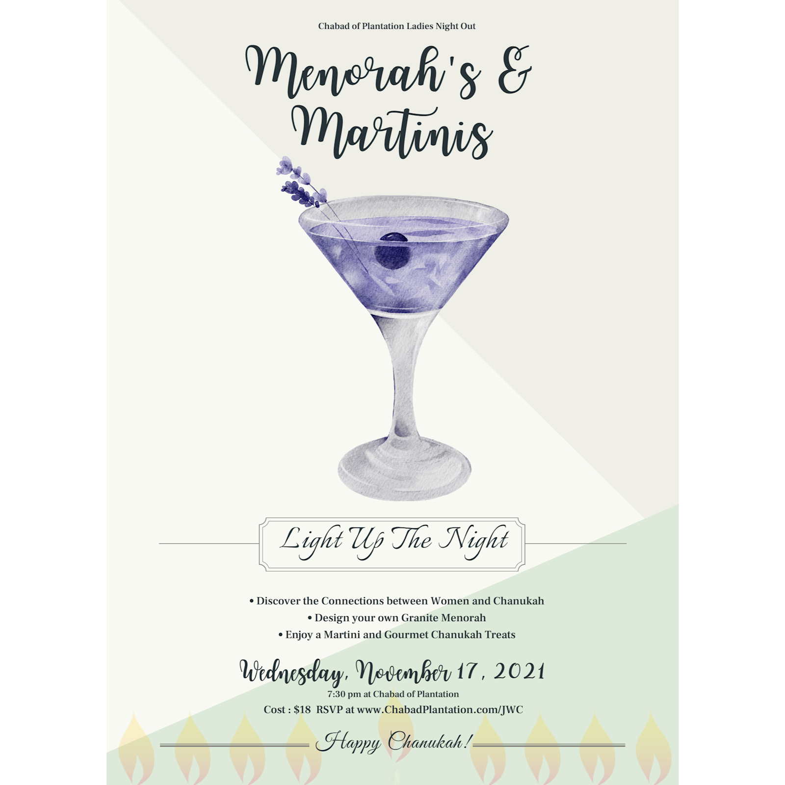 Women's Group - Menorahs & Martinis #2 - Flyer