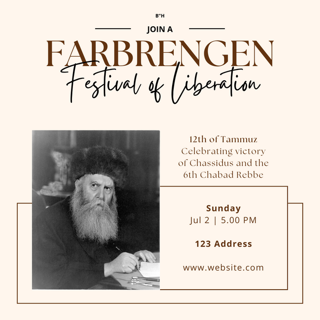 Farbrengen - Yud Beis Tammuz #1 - Social Media