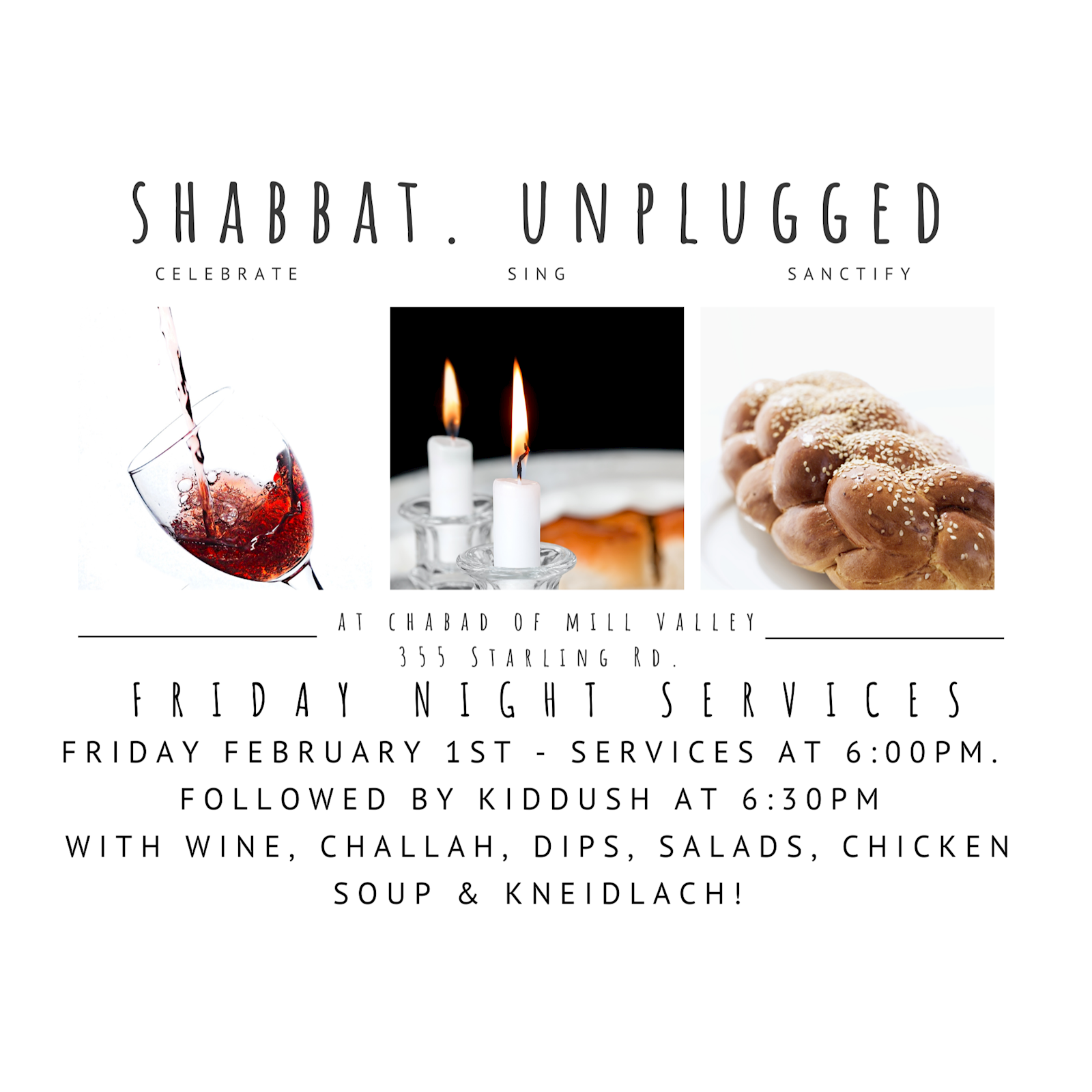 Shabbos - Services & Dinner #3 - Flyer