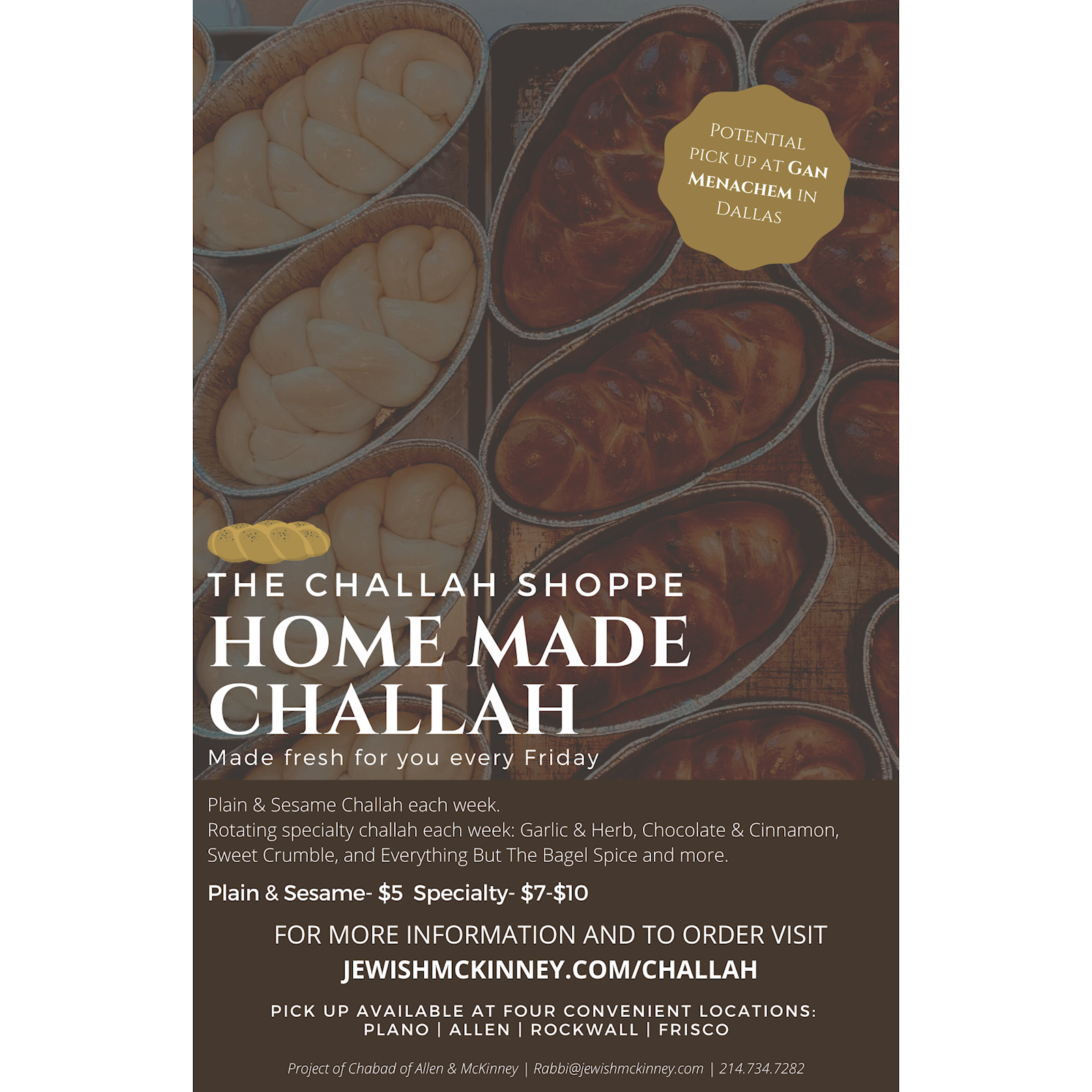 Challah - Challah Sale #1 - Flyer