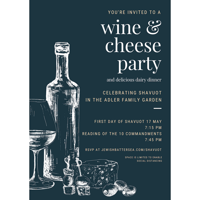 Shavuot - Wine & Cheese Dairy Dinner #1 - Flyer