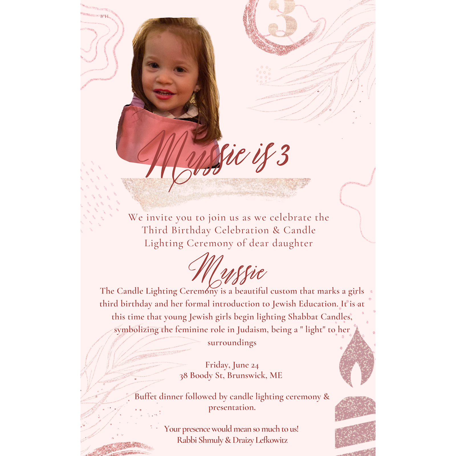 Girl's 3rd Birthday - Invitation #1 - Flyer