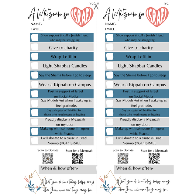 Mitzvahs - Mitzvahs for Israel #4 - Flyer