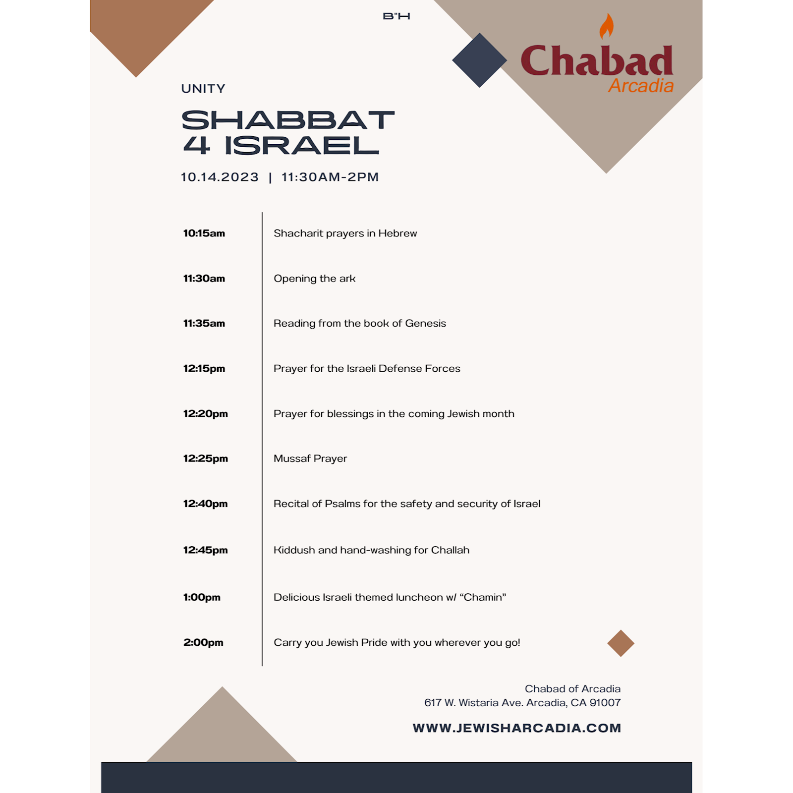 Prayers - Prayer Schedule #1 - Flyer