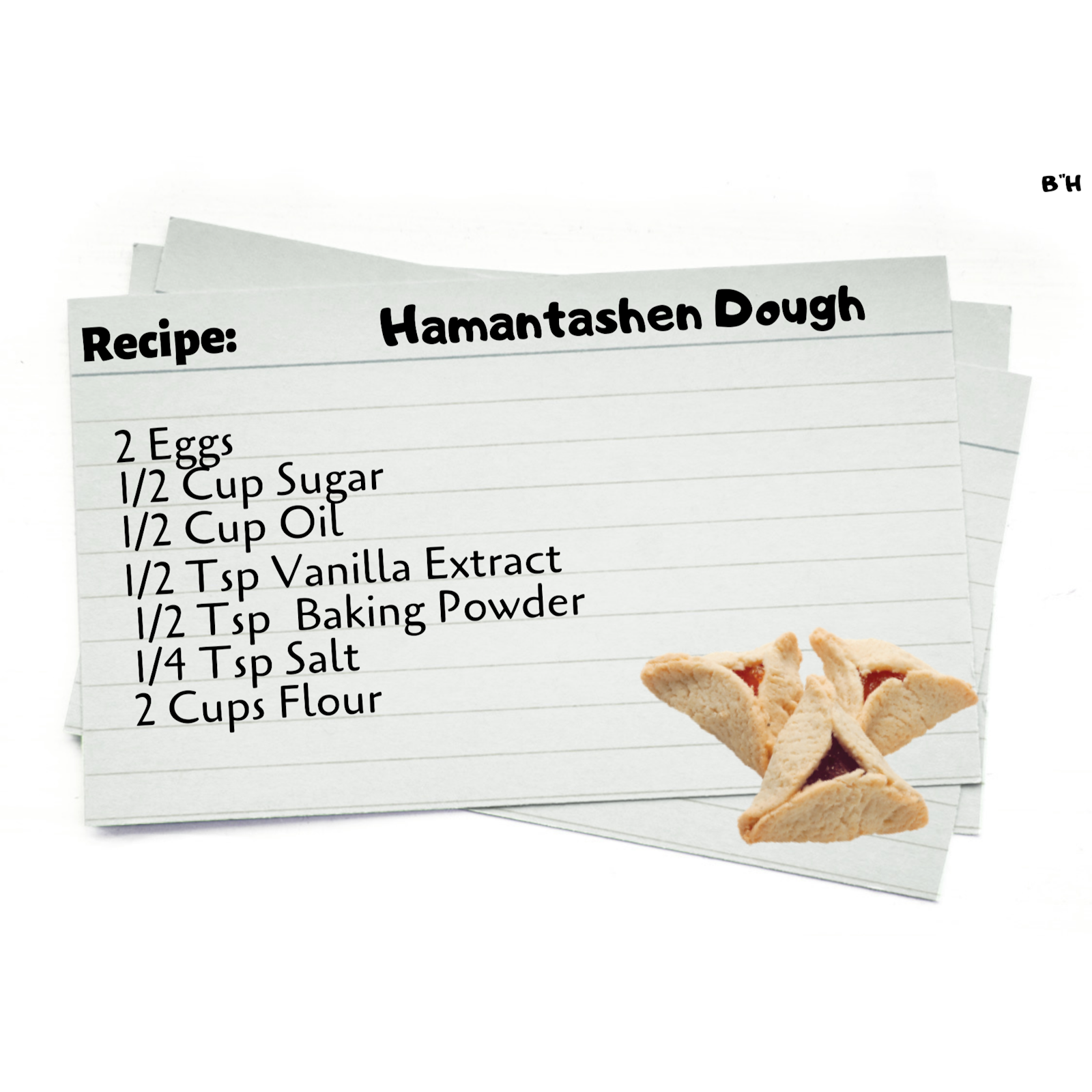 Purim - Hamentash Recipe Card #1 - Card