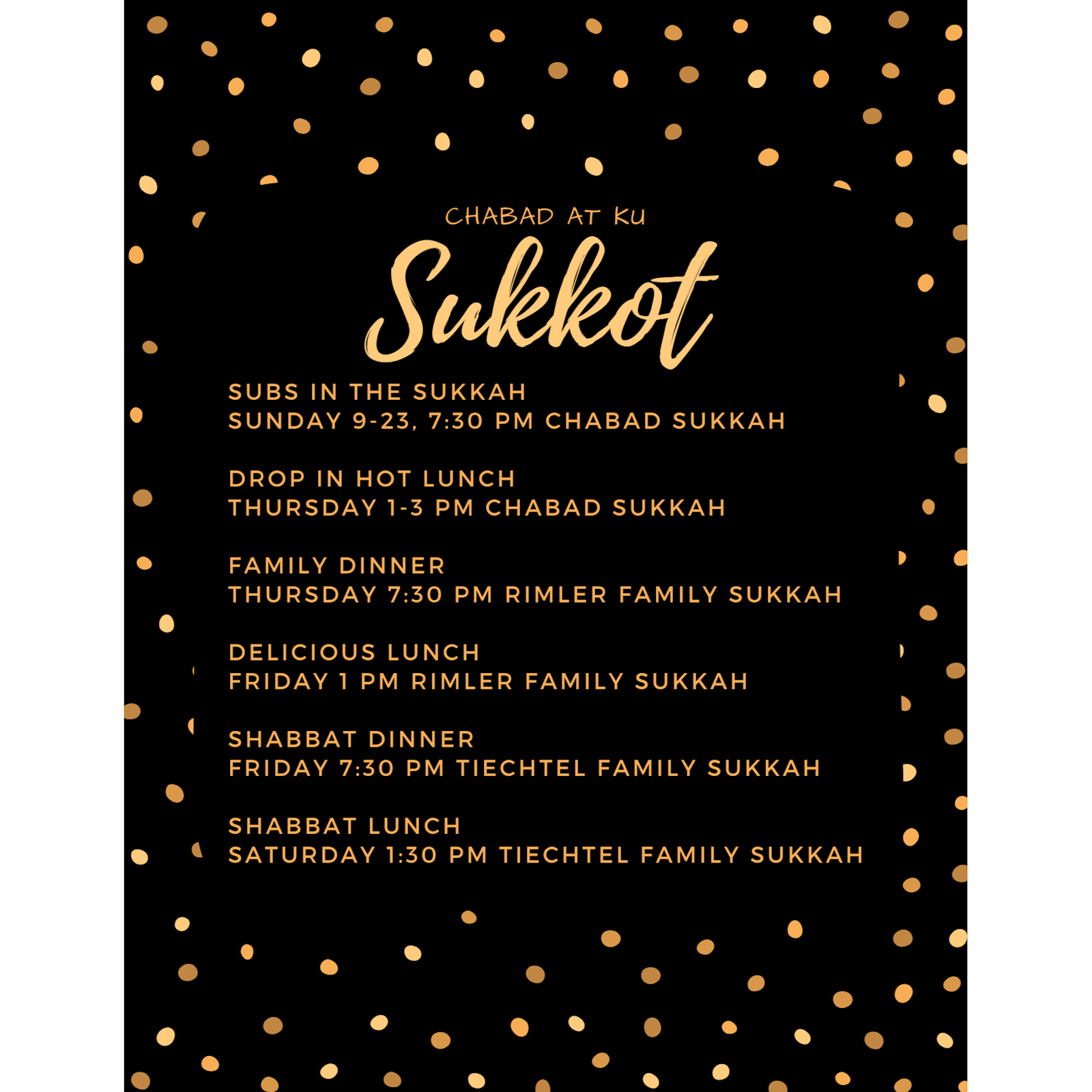 Sukkos - Event Schedule #2 - Flyer