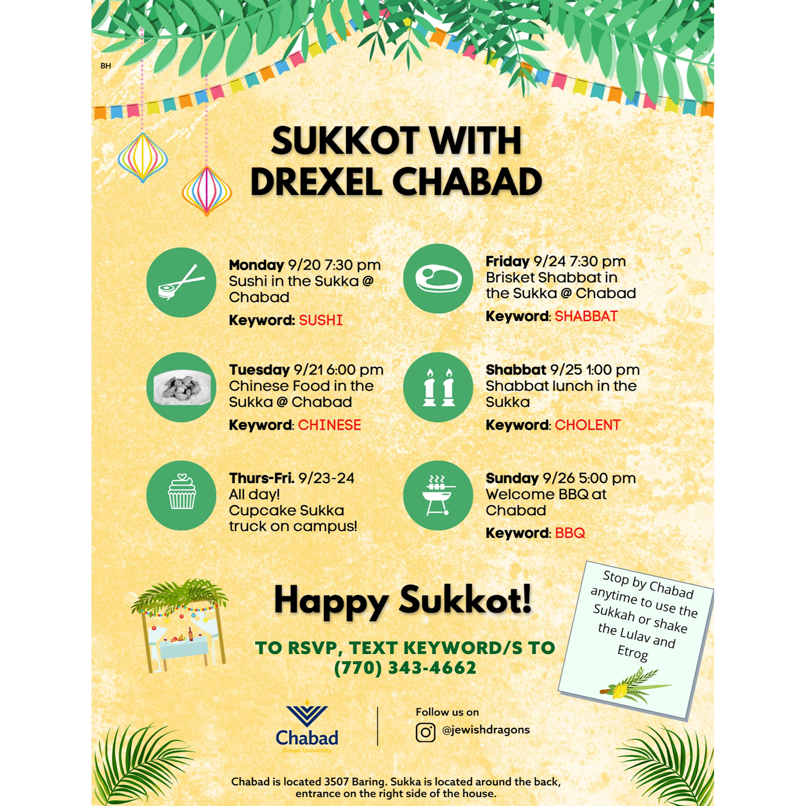 Sukkos - Event Schedule #3 - Flyer
