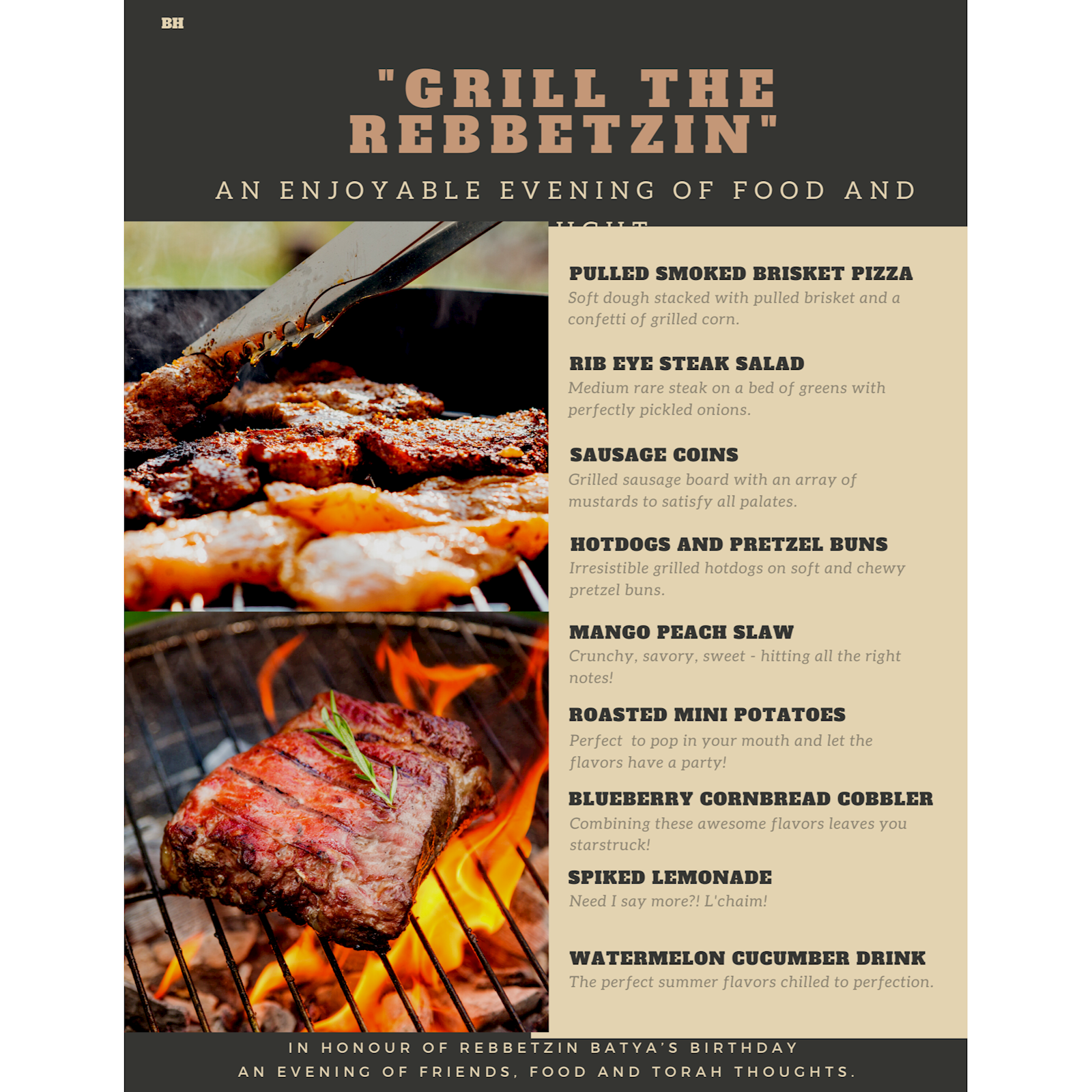Food/Takeout - Grill the Rebetzin #1 - Flyer