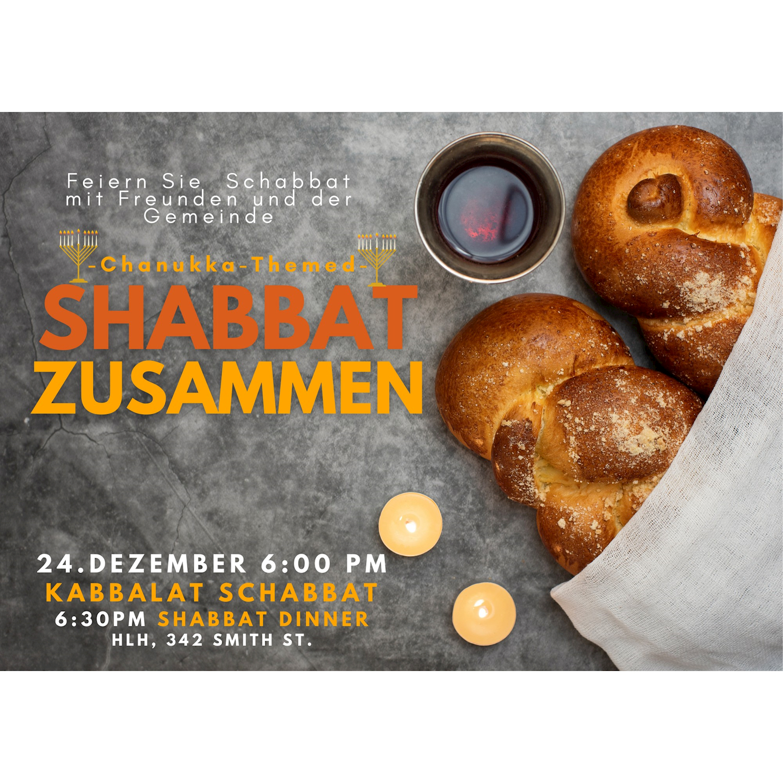 Shabbos - Services & Dinner #2 - Flyer