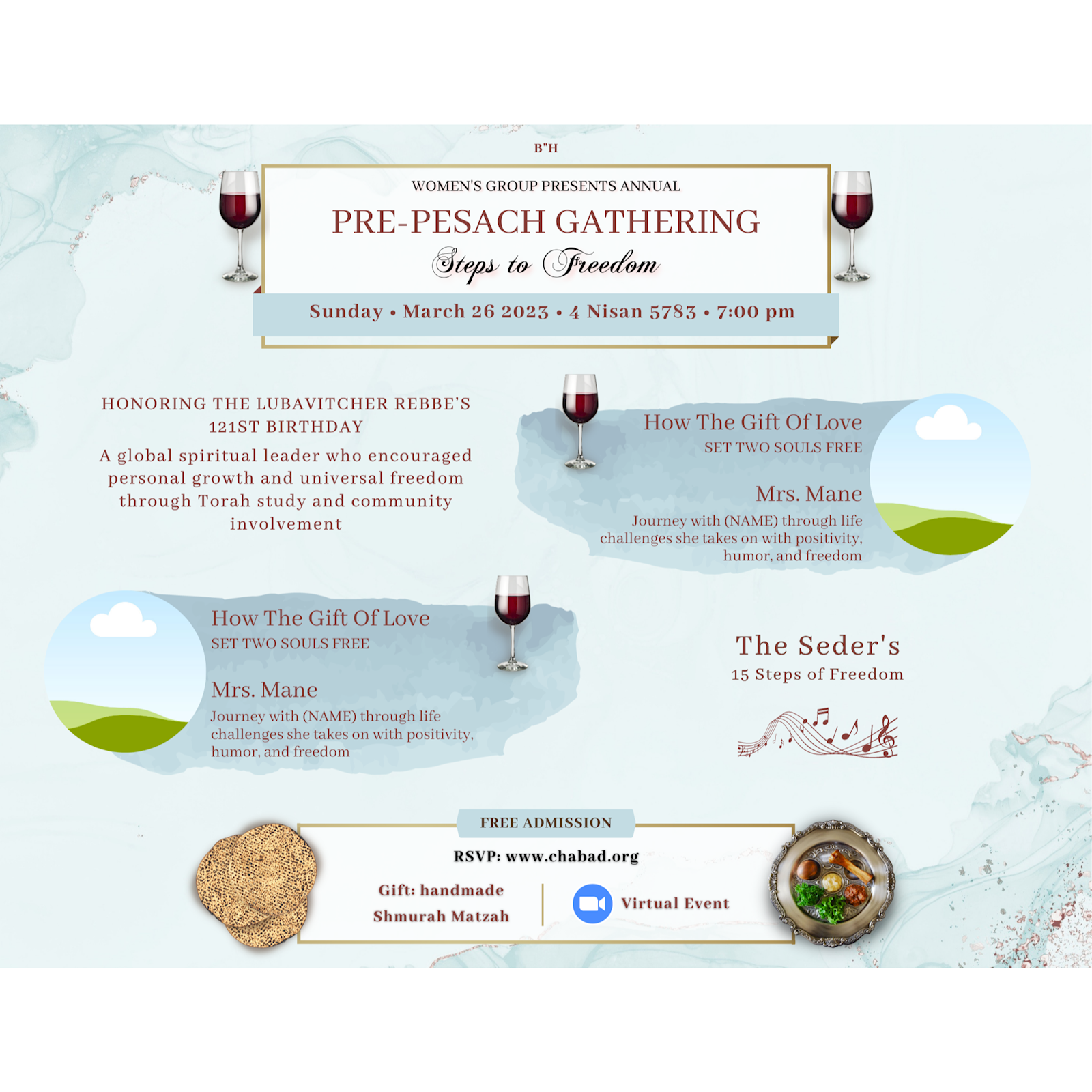 Pesach - Pre Pesach Gathering #1 - Flyer
