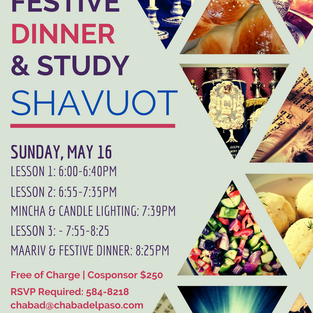 Shavuot - Dinner & Study #1 - Flyer