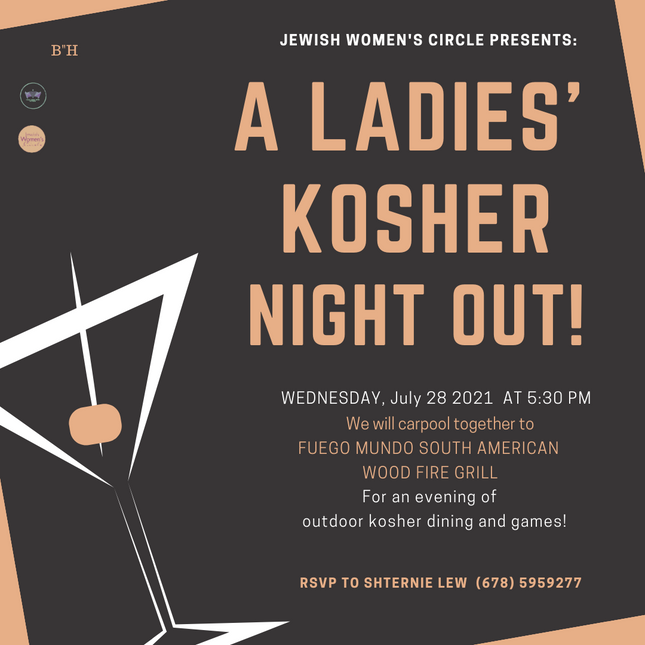 Women's Group - Kosher Night Out #1 - Social Media