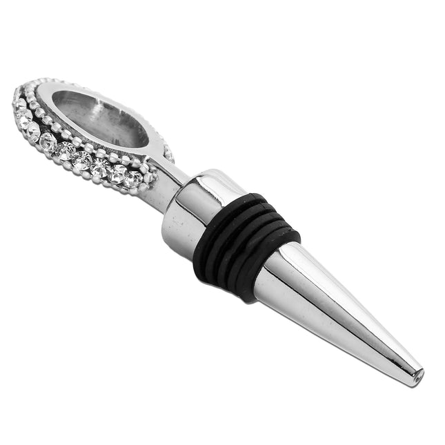 3"W Bottle Stopper - Rhinestone Ring