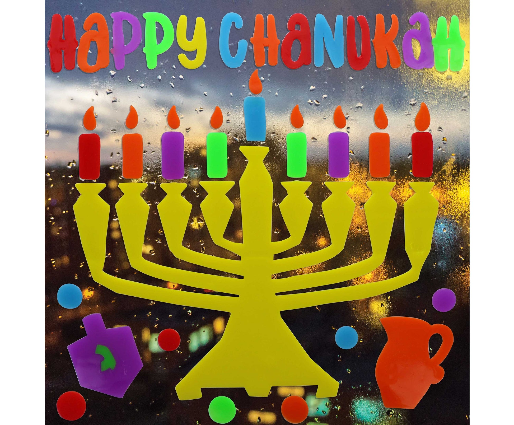 Chanukah Window Gel - Menorah