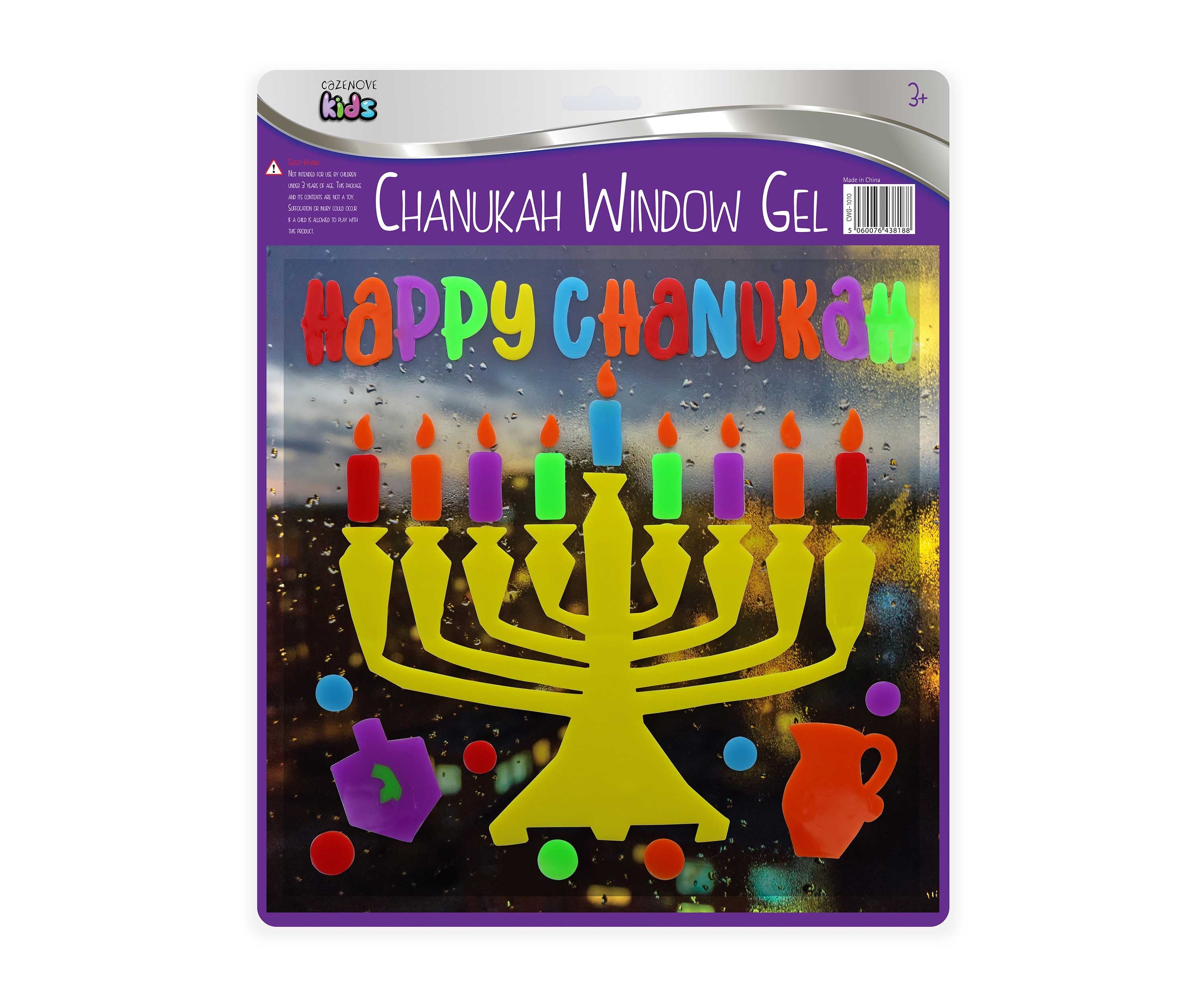 Chanukah Window Gel - Menorah