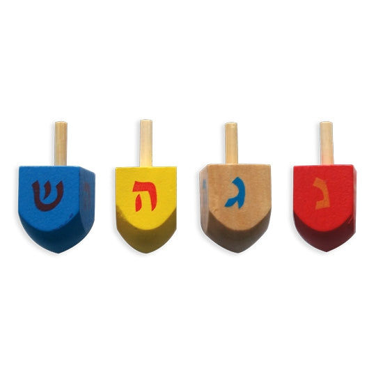 Pack of 4 Wooden Dreidels