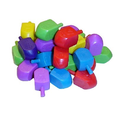 Assorted Plastic Dreidels 100PK