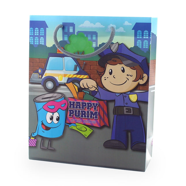 UPVC Purim Gift Bag - 12 PK - Police