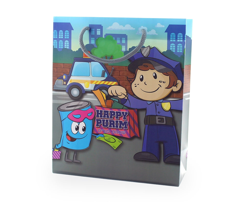 UPVC Purim Gift Bag - 12 PK - Police