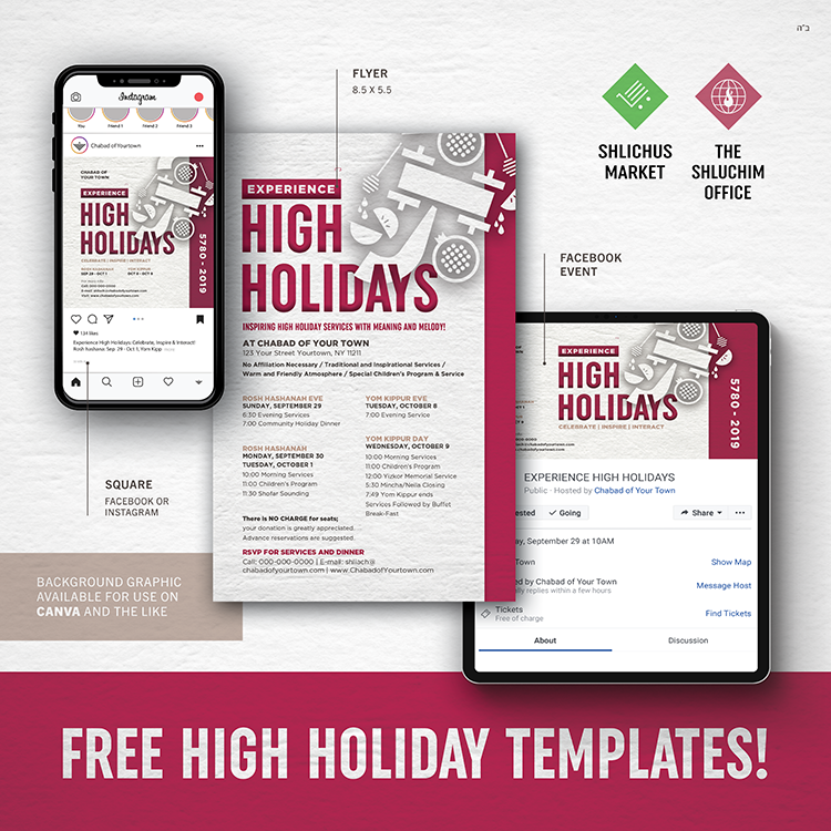 High Holidays #4 - package - Customizable PDFs