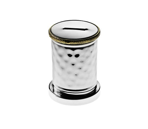 Money Charity Box with Gold Rim