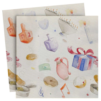 Chanukah Watercolor Napkins - 20PK