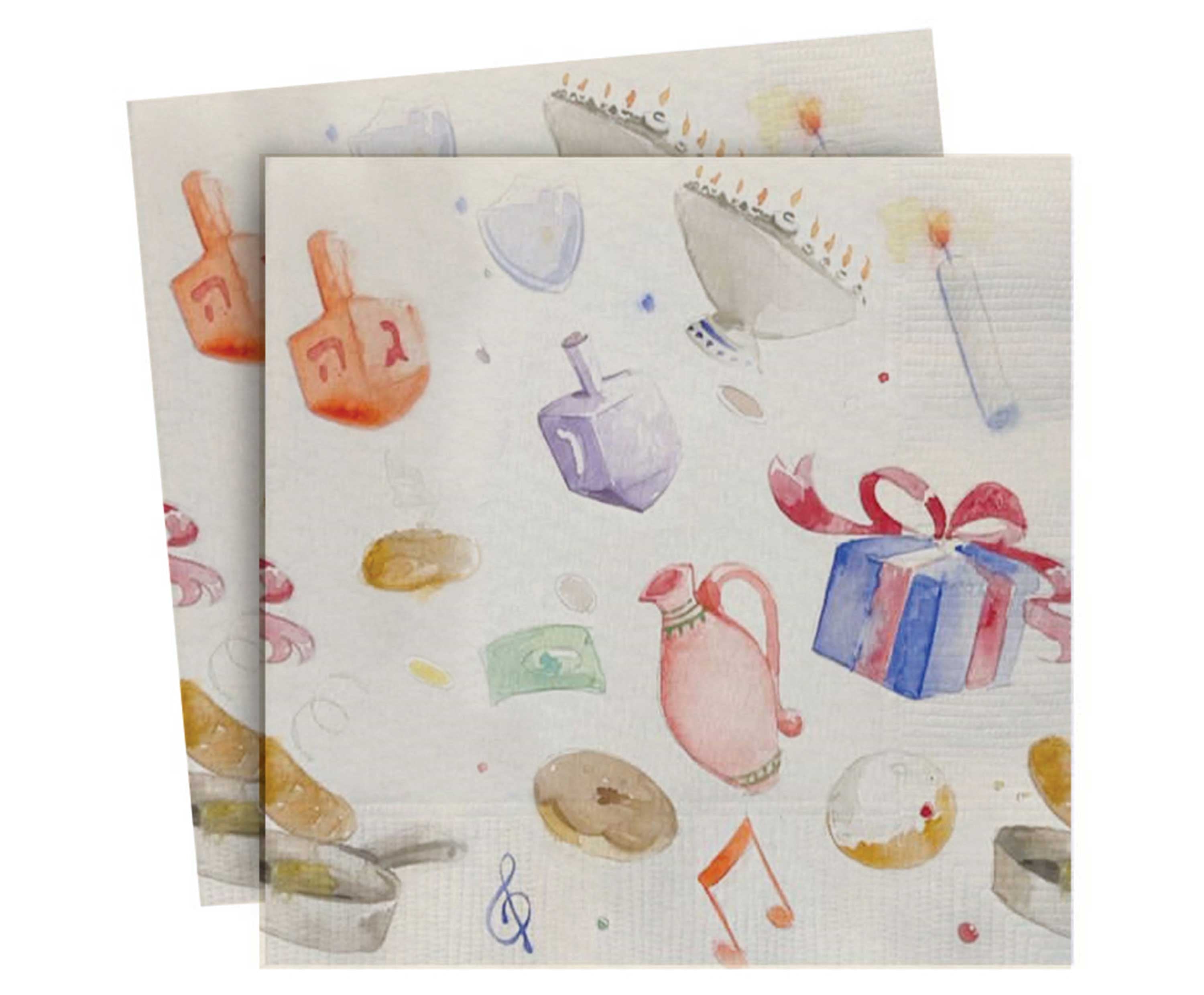 Chanukah Watercolor Napkins - 20PK