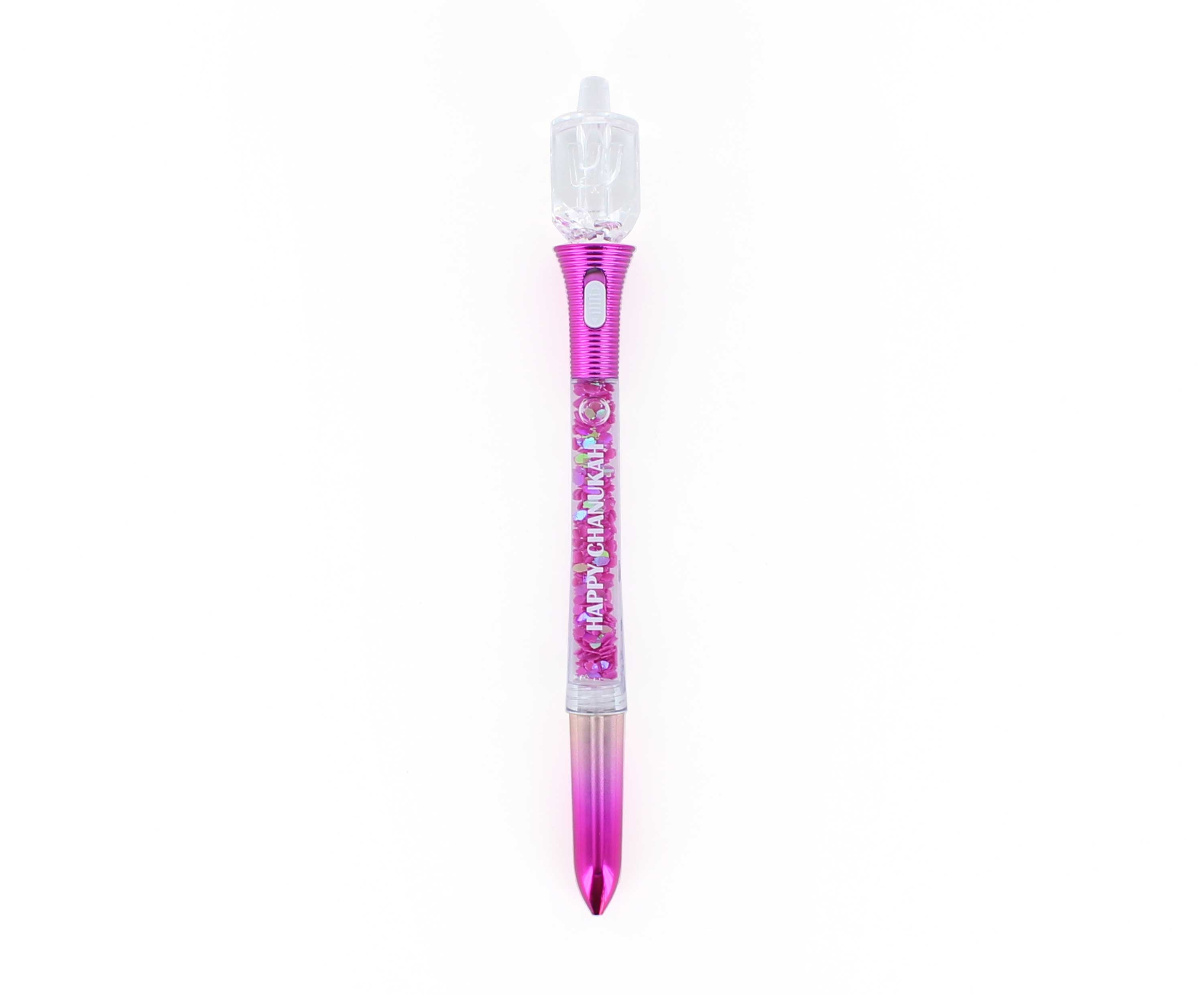 LED Dreidel Snow Globe Pen - 24PK