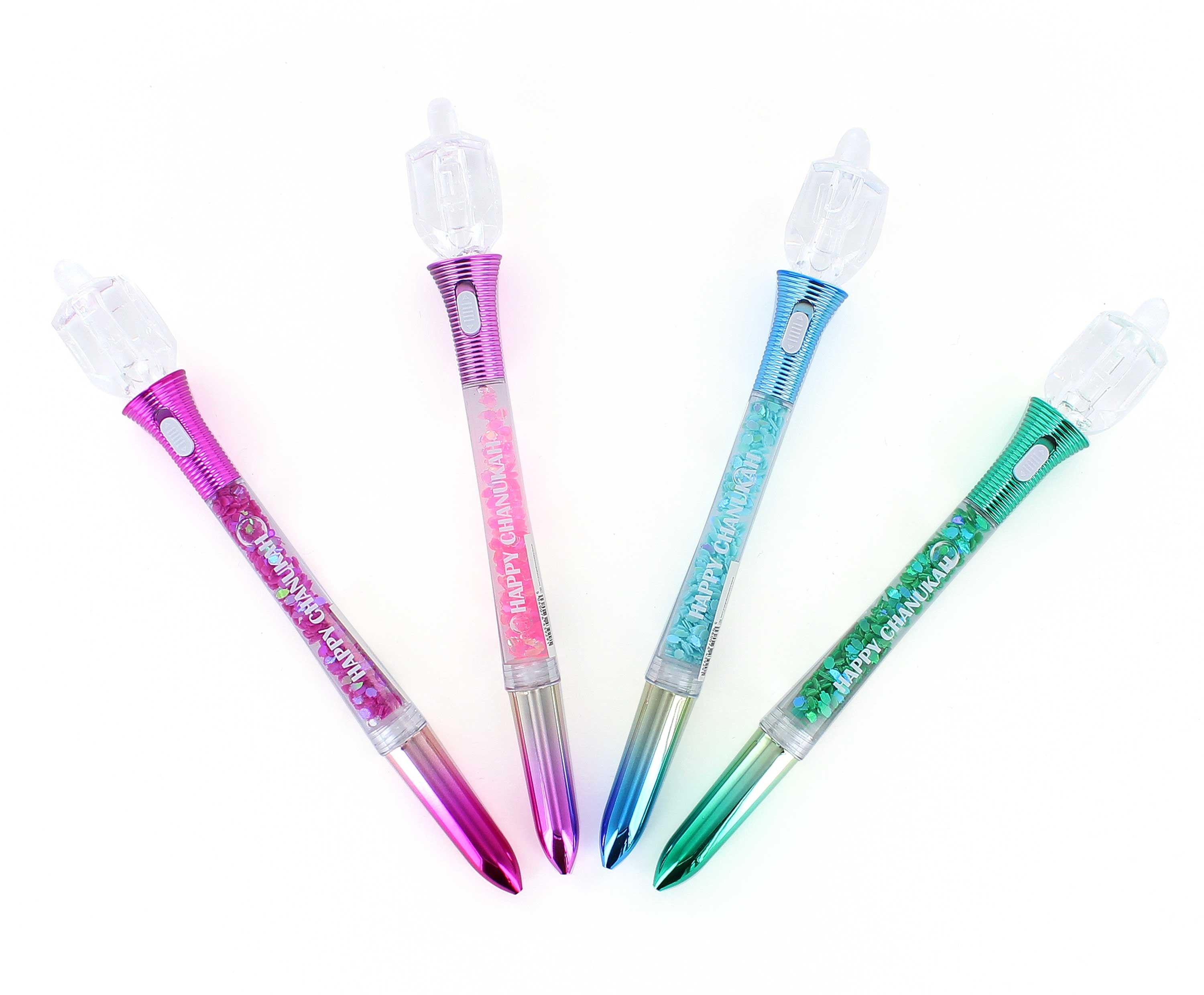 LED Dreidel Snow Globe Pen - 24PK