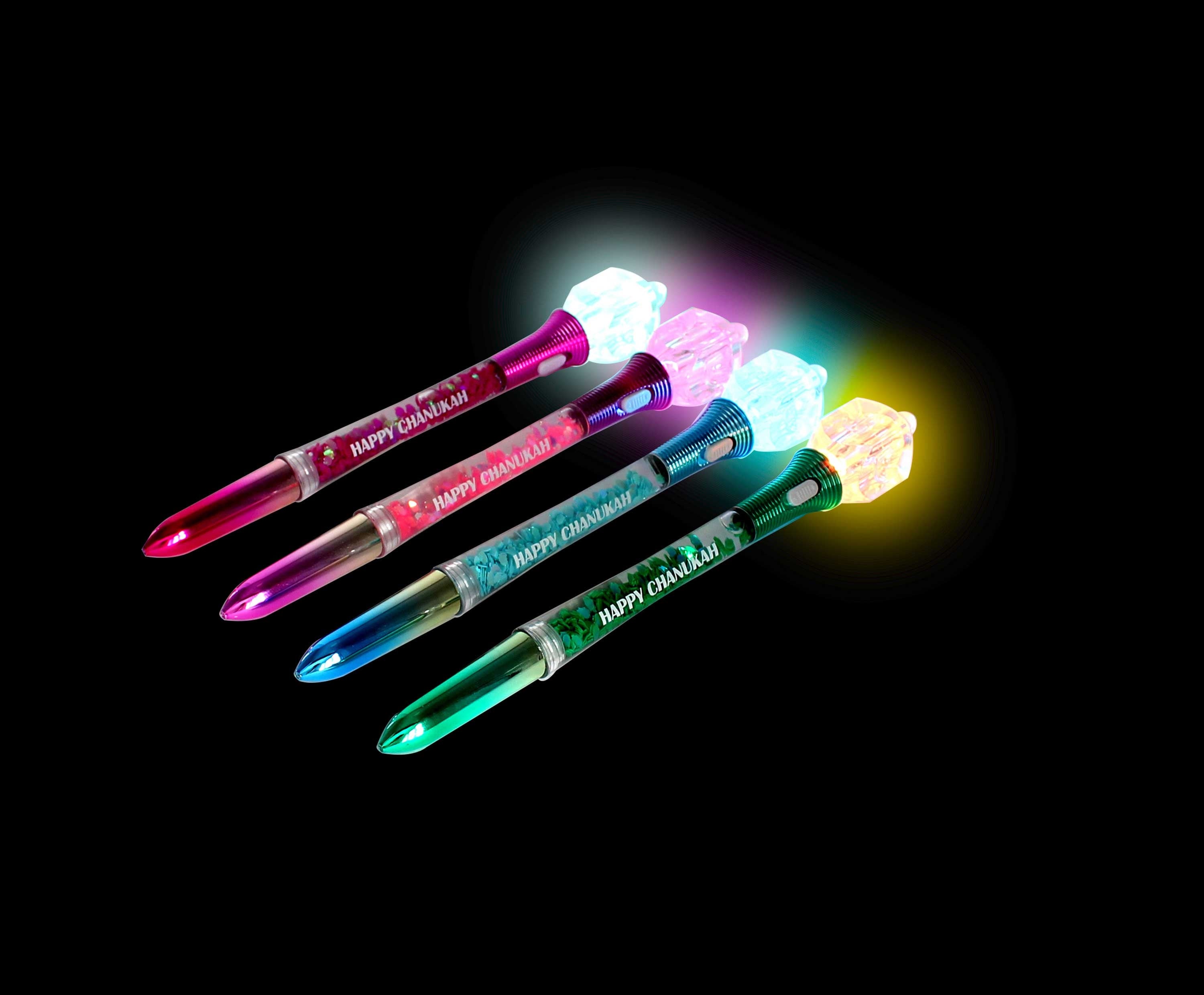 LED Dreidel Snow Globe Pen - 24PK
