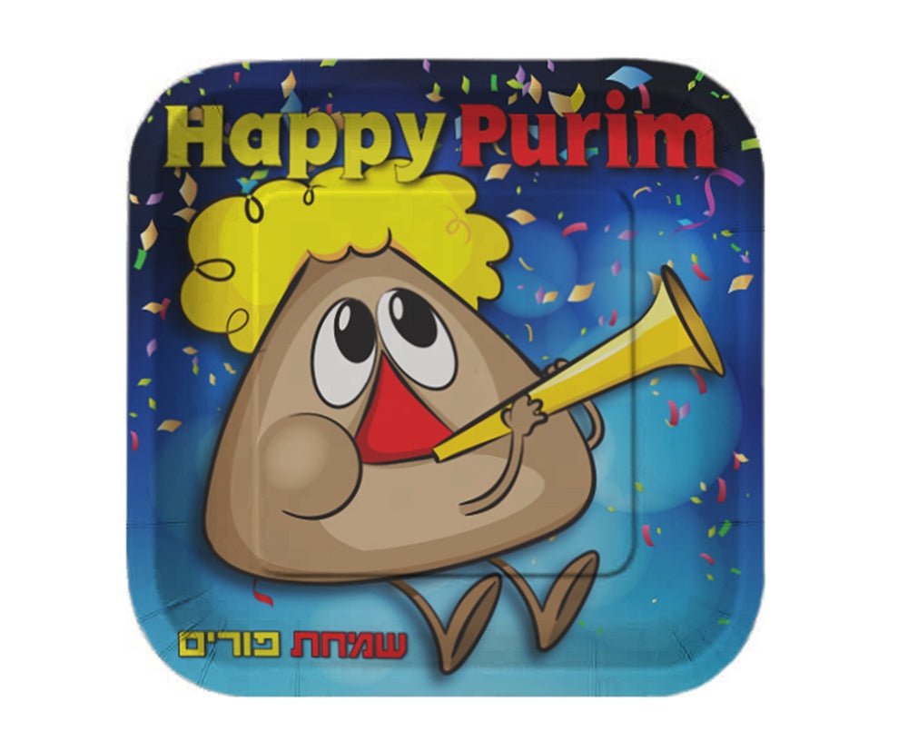 Purim Plates/napkins - Hamantash - Blue