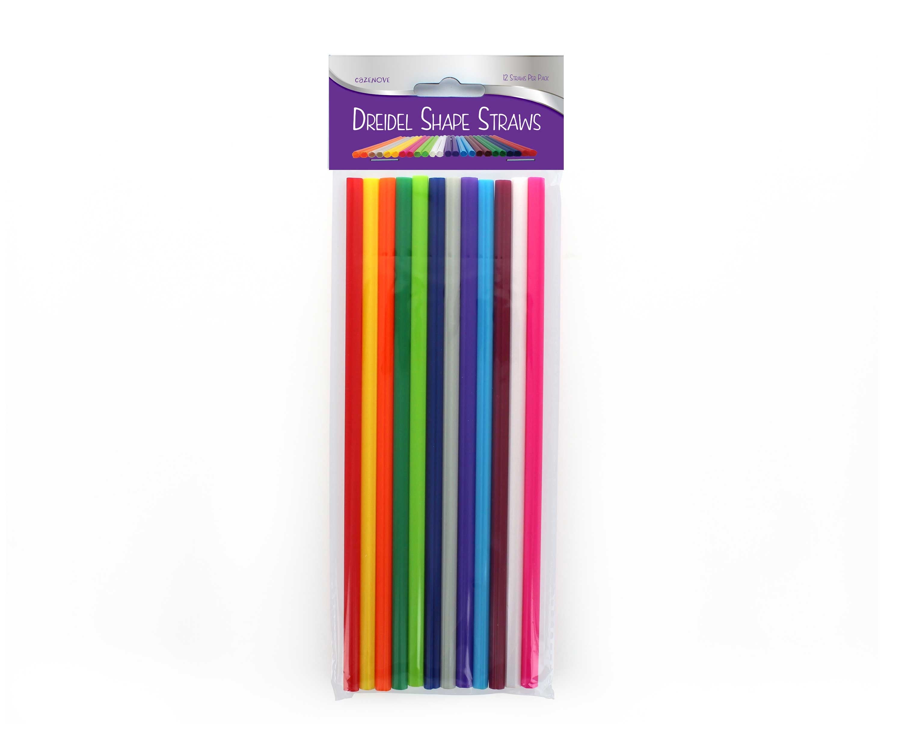 Dreidel Shaped Straws - 12PK